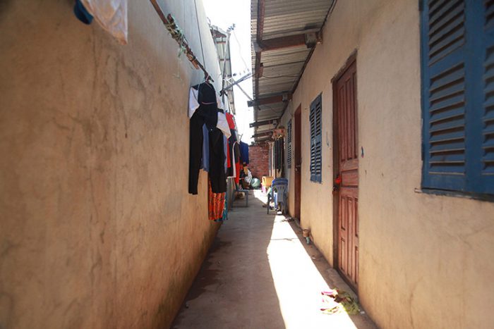 Matt’s room is the third door down the corridor. She shares this space with a few friends.  Photo by Sok Chanrado