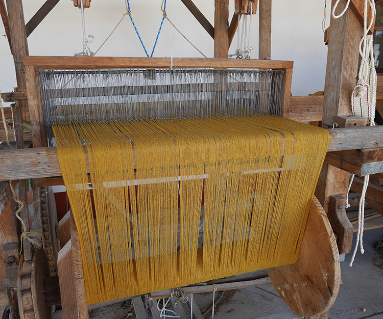 Marigold shawl on loom