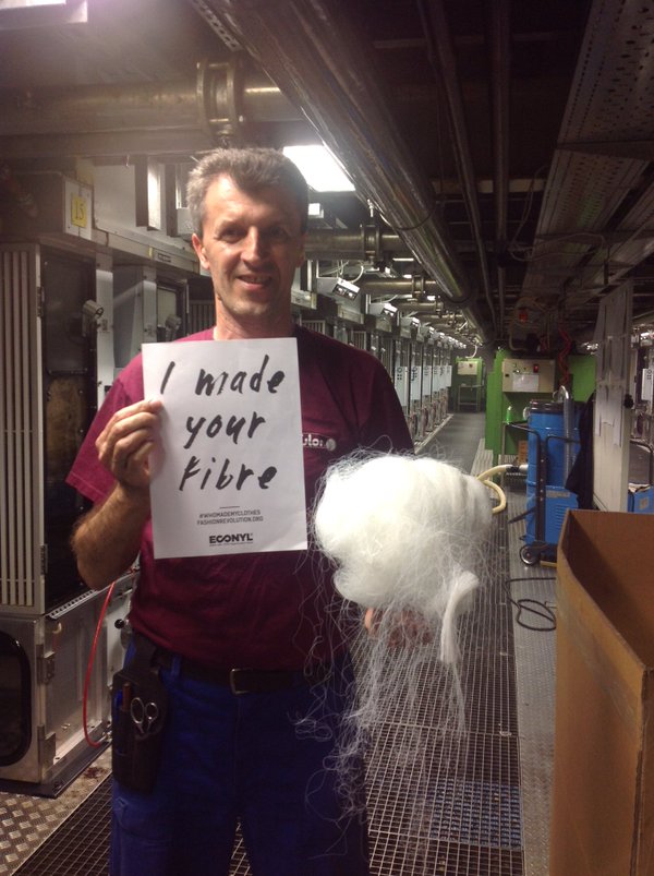 Mirko keeps an eye on the spinning to get the best quality #ECONYL regenerated yarn in Slovenia