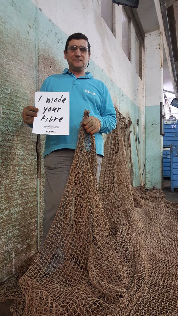 Paolo here in the #ECONYL plant? He prepares nets for regeneration